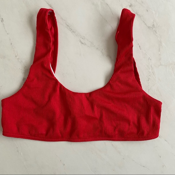 Missguided Red High Sporty Mix And Match Ribbed Bikini, Size 10 🌊 - Picture 3 of 7